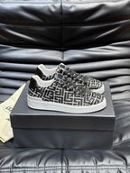 Premium B-Court Monogram-Pattern Sneakers