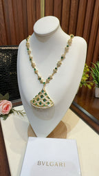 Luxury Gold  Emeralds Necklace