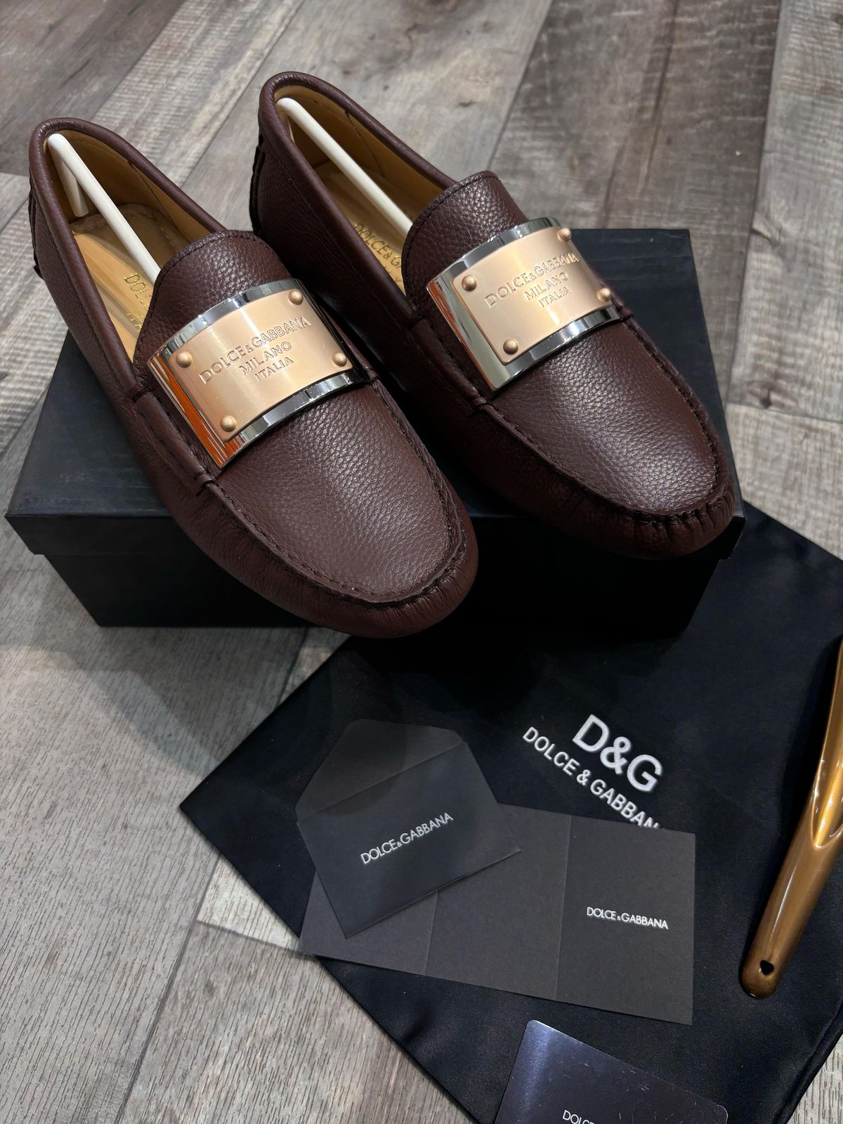 Premium Logo-Plaque  Black Loafers