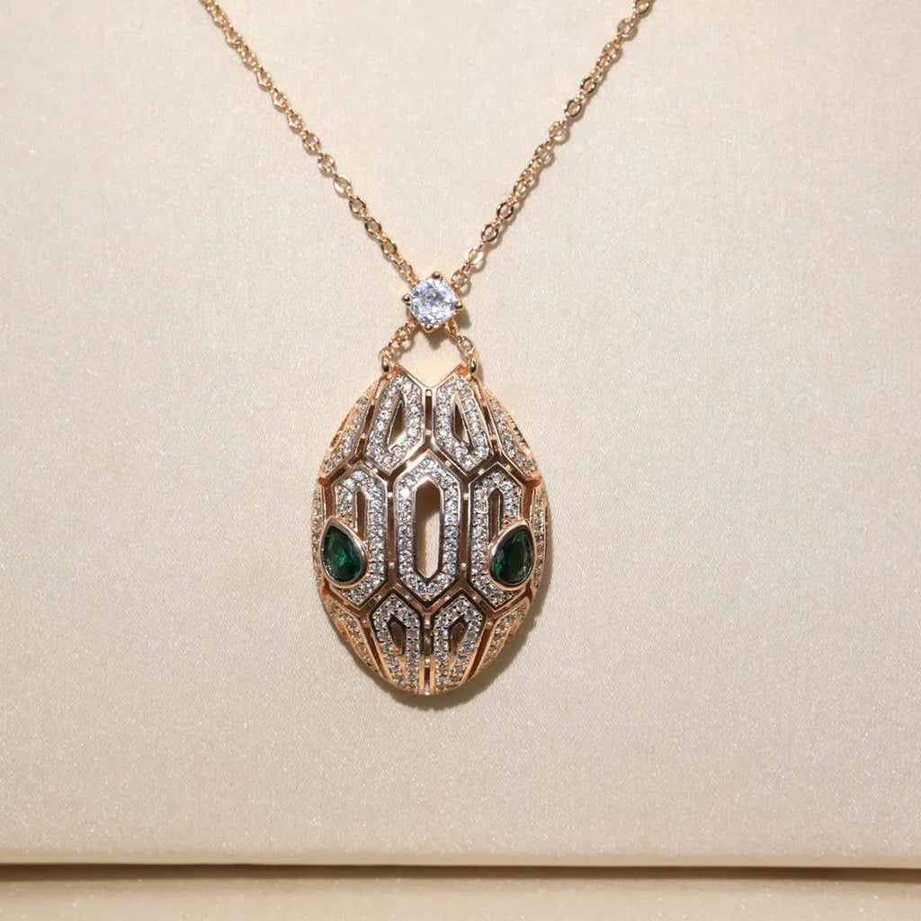 Premium Serpent Pendant Set in Rose Gold Finish