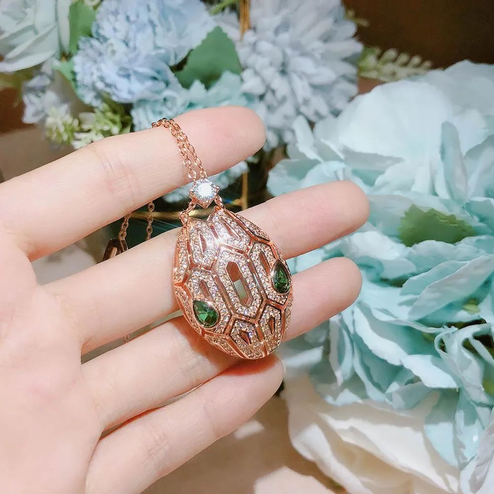 Premium Serpent Pendant Set in Rose Gold Finish