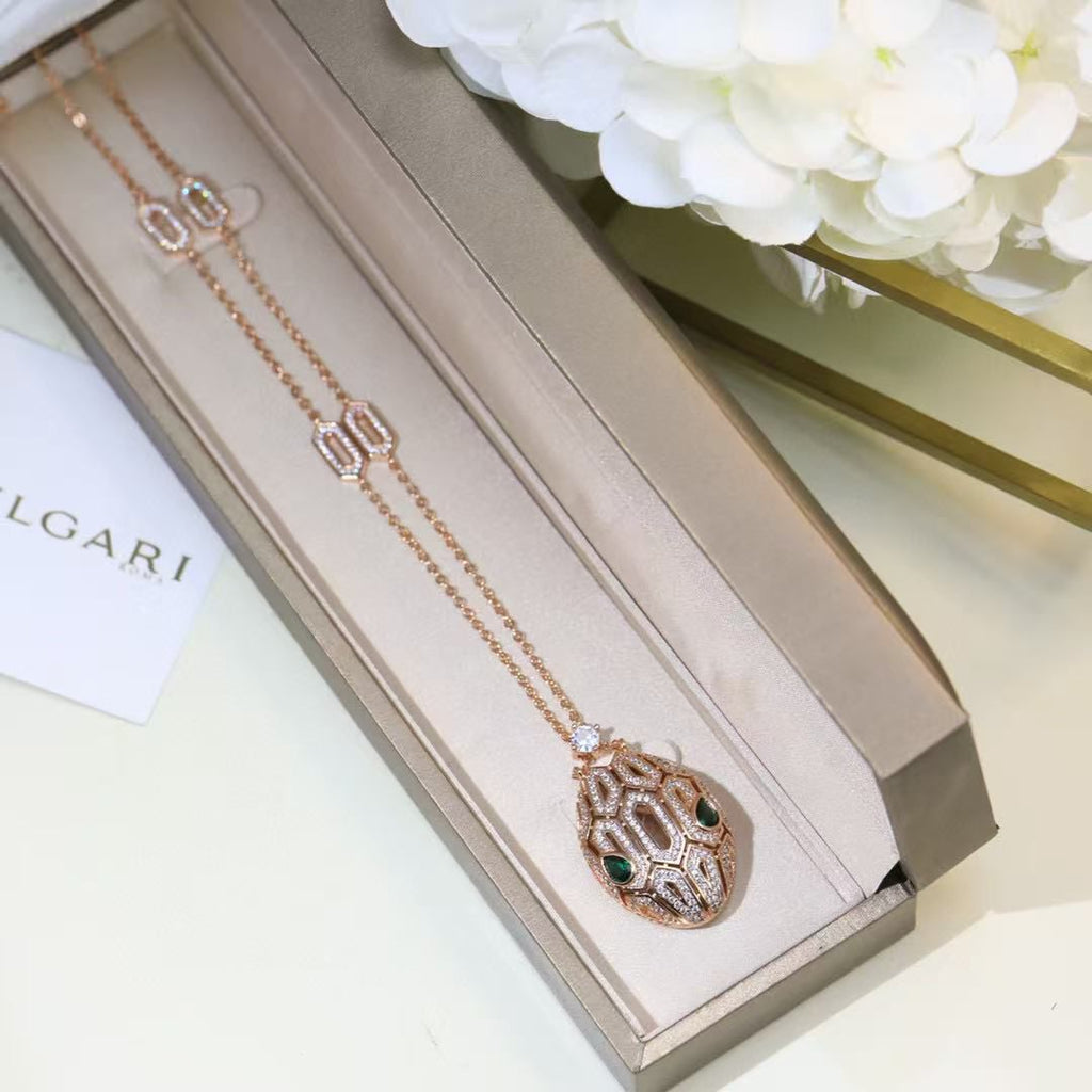 Premium Serpent Pendant Set in Rose Gold Finish