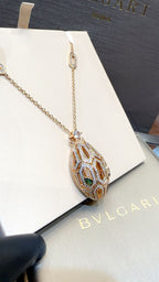 Premium Serpent Pendant Set in Rose Gold Finish