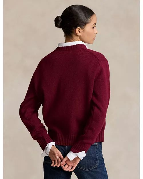 Branded  Burgundy Logo Wool Pullover