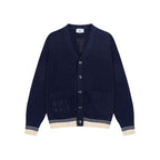 Premium Navy Blue Logo Patch Cardigan