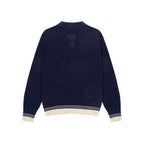 Premium Navy Blue Logo Patch Cardigan