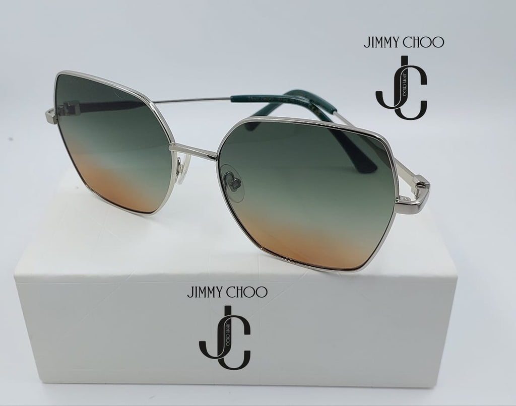 Luxury Geometric Gradient Sunglasses – Silver Frame Edition