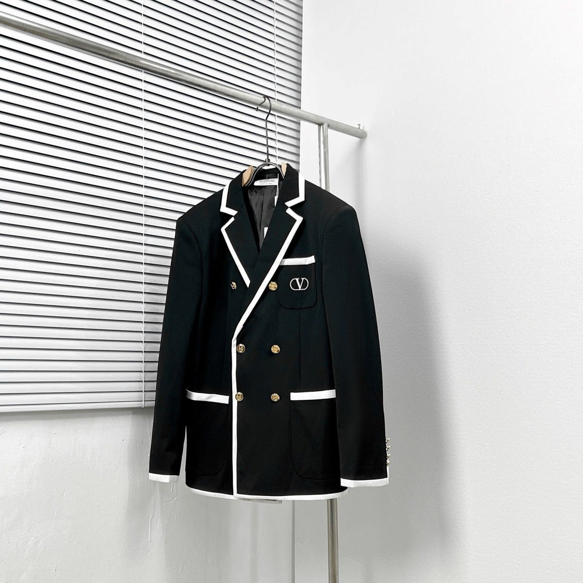 Premium double-breasted Blazer With Brand Logo
