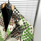 Premium Single-Breasted Tailored Damier Blazer