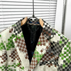Premium Single-Breasted Tailored Damier Blazer