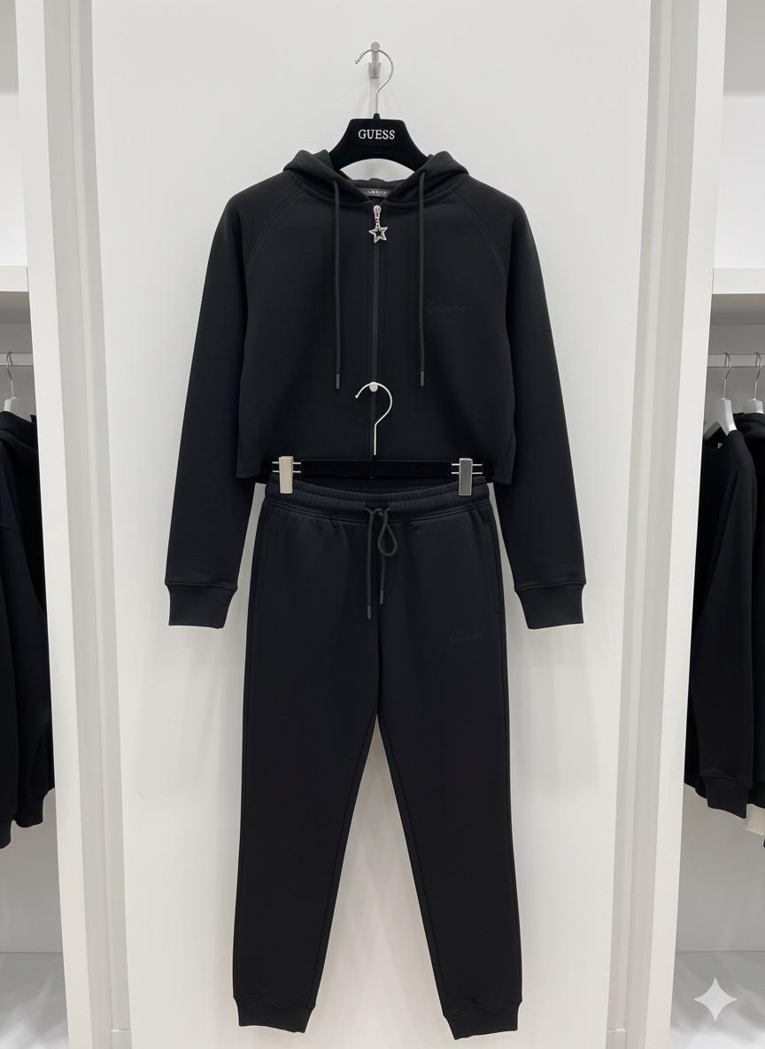 Luxury Elegant Black Tracksuit for Women