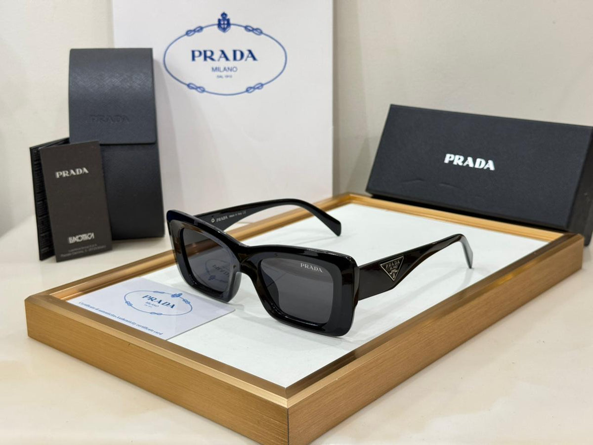 Women’s Stylish Square Sunglasses with Elegant Side Logo