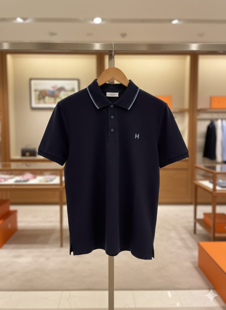Classic Navy Blue Polo T-Shirt with Premium Finish