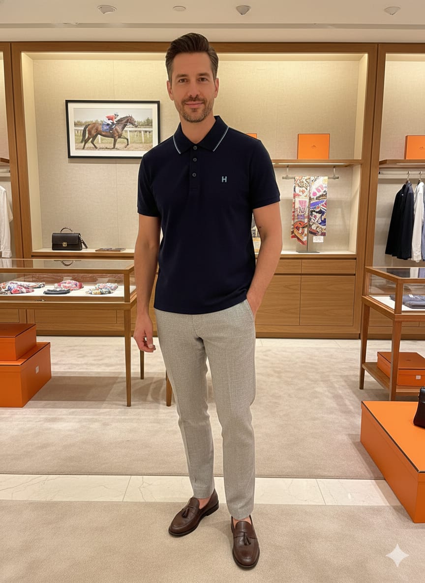 Classic Navy Blue Polo T-Shirt with Premium Finish