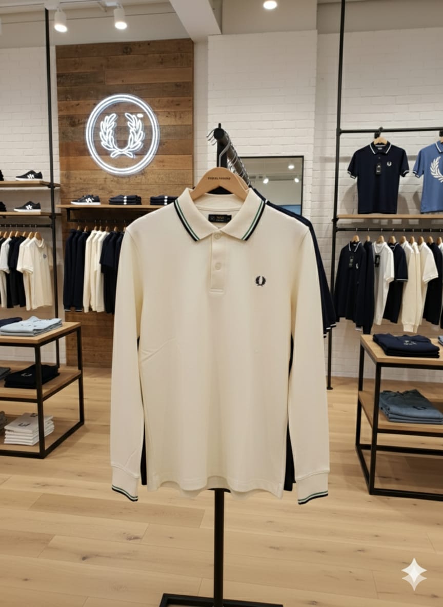Premium Classic Full Sleeve Polo Shirt with Signature Tipped Collar