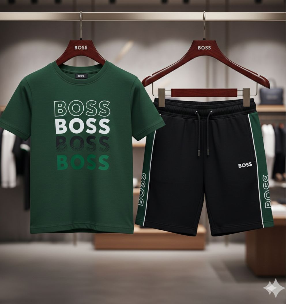 Premium Brand Green T-Shirt & Shorts Co-Ord Set