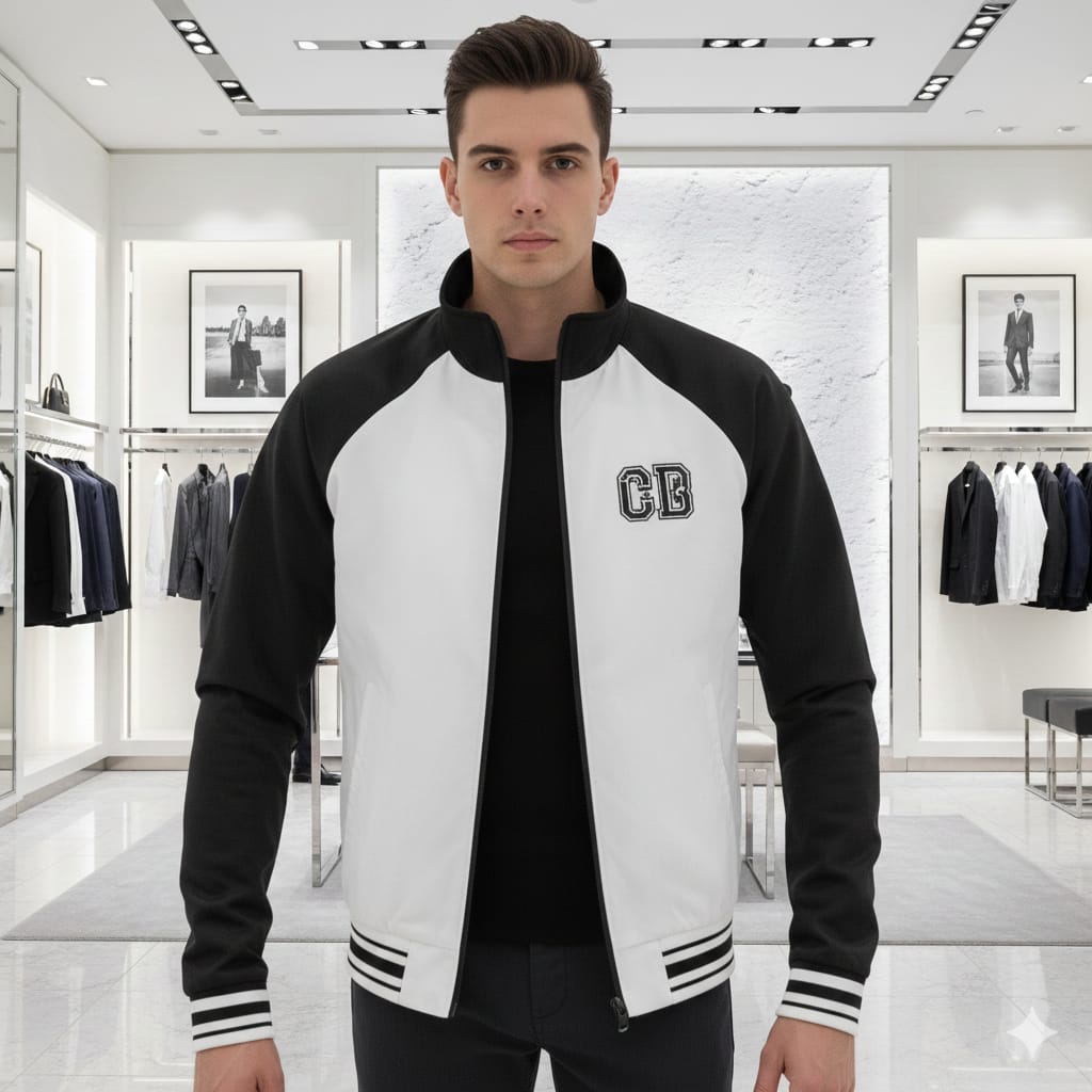 Black & White Premium Zip-Up Jacket