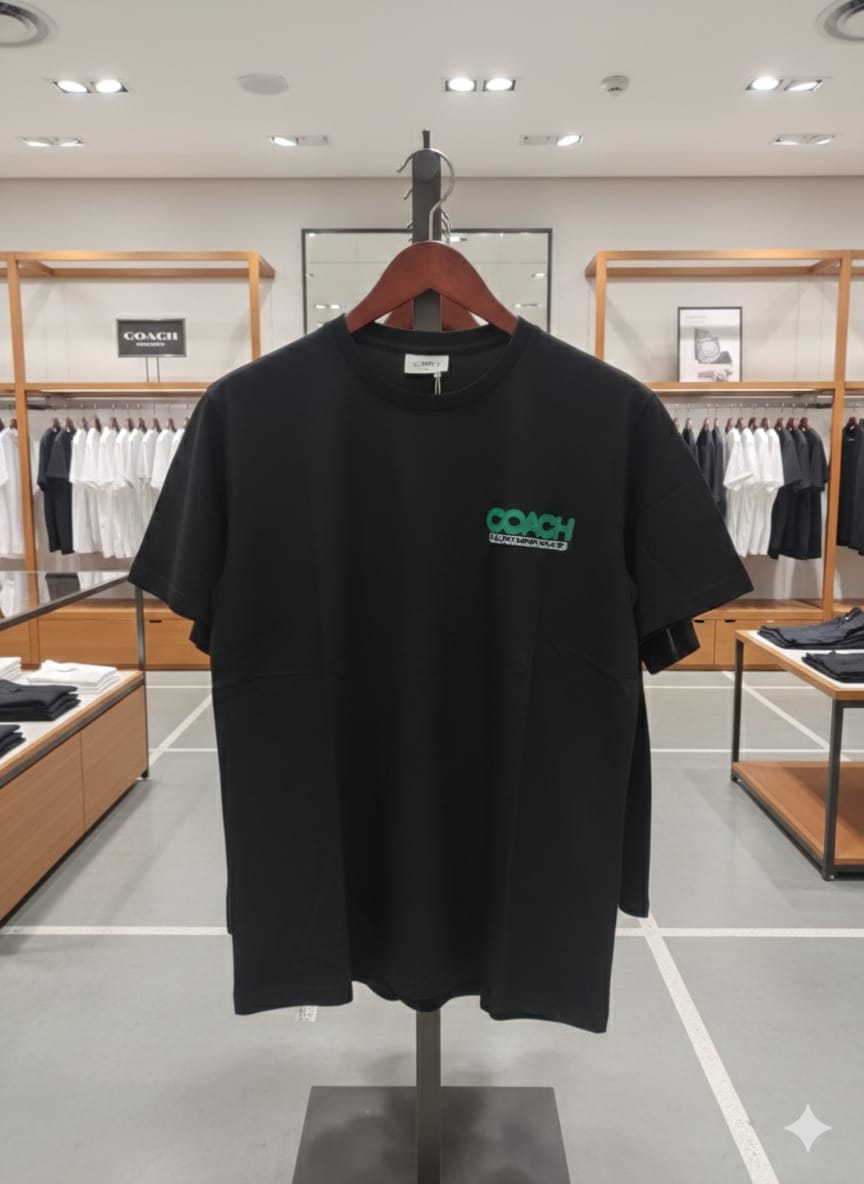 Black Graphic T-Shirt with Front Logo & Playful Back Print
