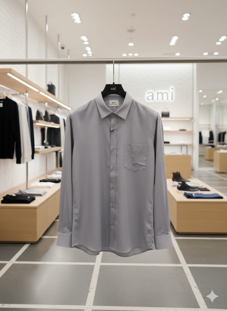 Minimal Grey Classic Button-Down Shirt