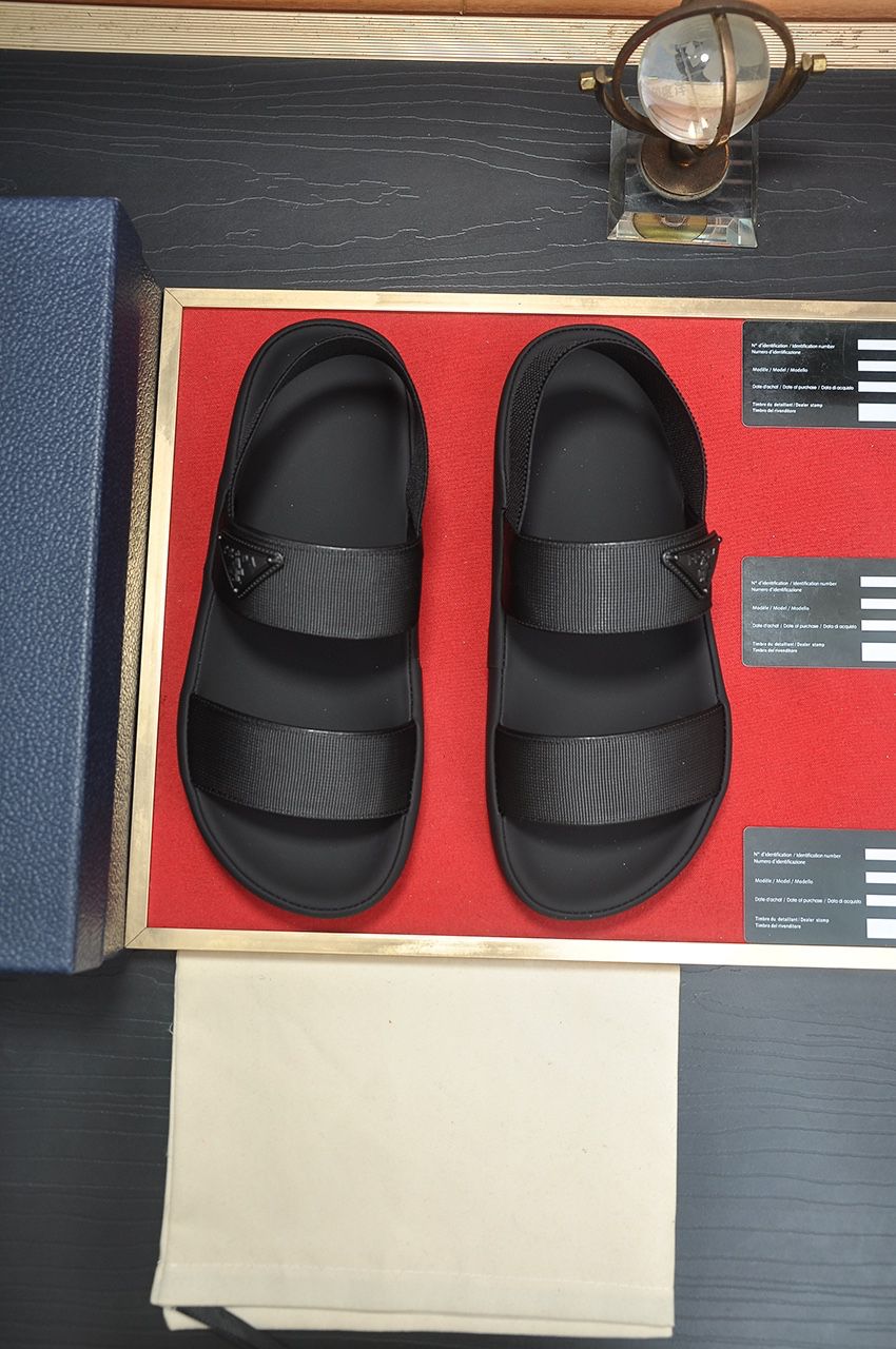 Premium Black Designer Ultra Modern Webbing  Strap Sandal