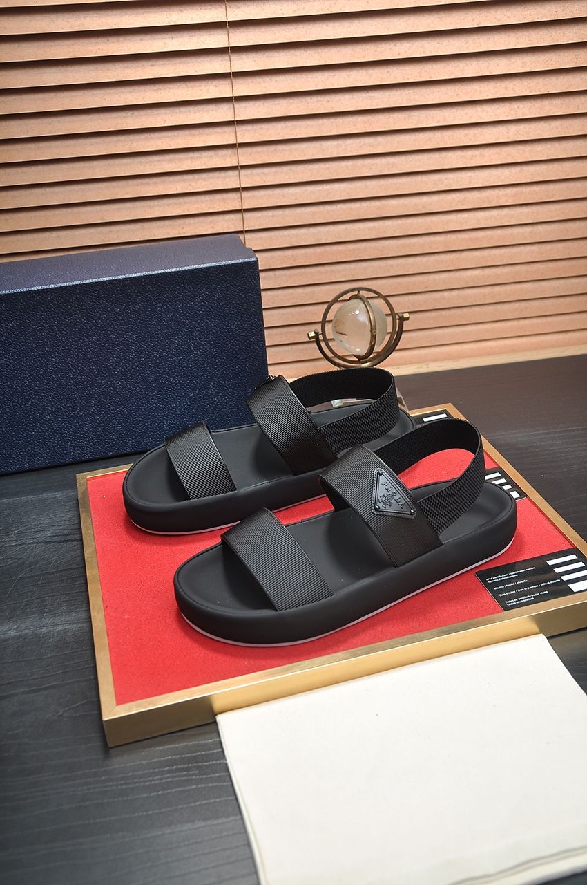 Premium Black Designer Ultra Modern Webbing  Strap Sandal