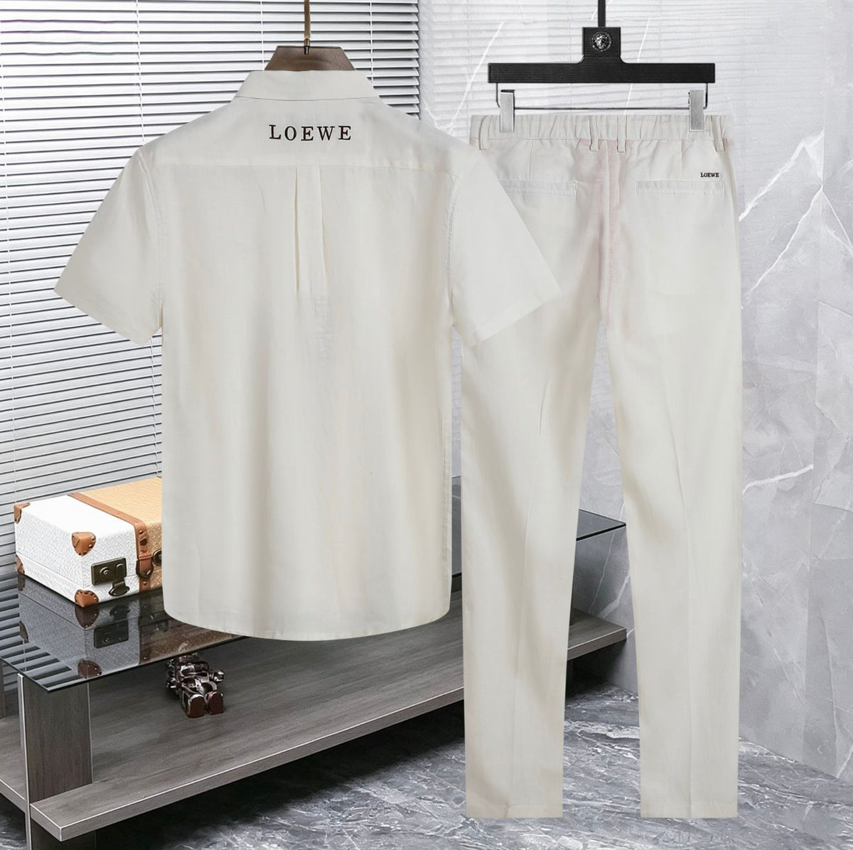 Premium White Co-Ord Shirt & Trouser Set for Men