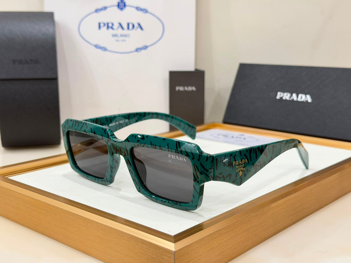 Women’s Branded Square Sunglasses Scribble Print Designer Eyewear