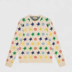 Branded Multicolor Star & GG Logo Wool Pullover