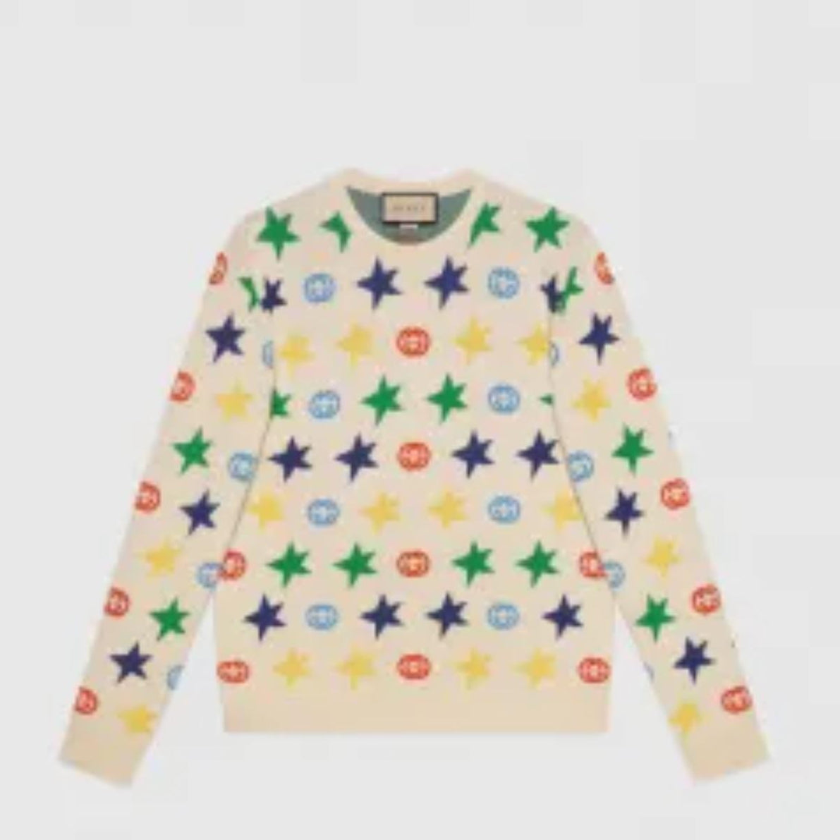 Branded Multicolor Star & GG Logo Wool Pullover