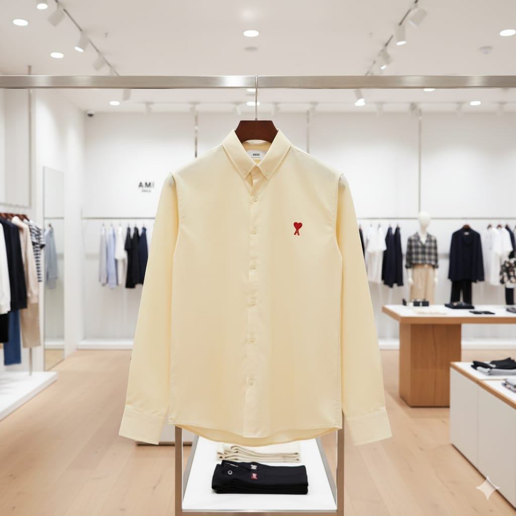 Premium Small A Heart Button Down Shirt
