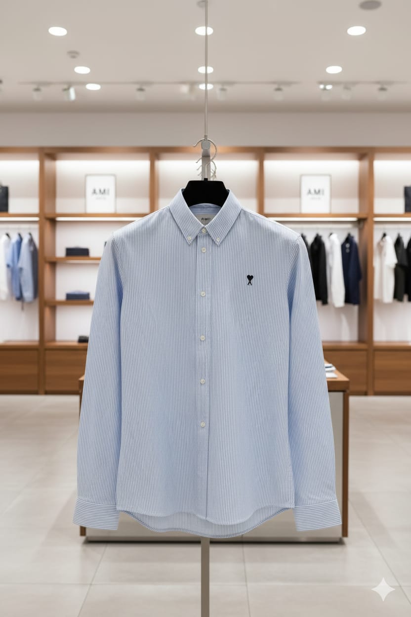 Branded  Button-Down Shirt in Striped