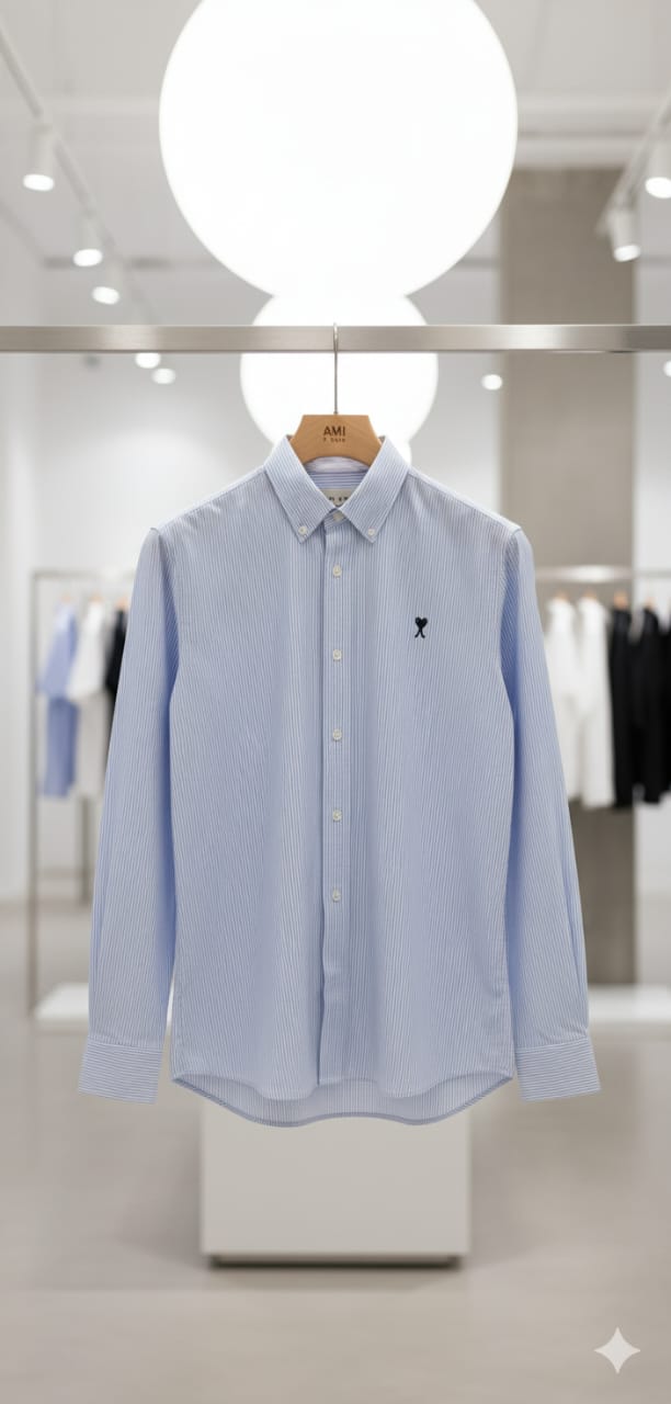 Branded  Button-Down Shirt in Striped
