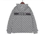 Premium Black Designer Monogram Hooded Jacket