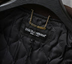 LOGO PLAQUE BUTTONED BOMBER JACKET