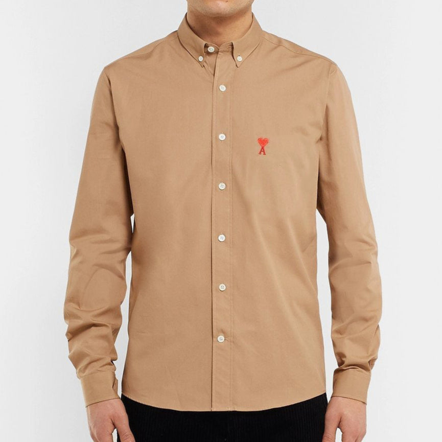 Premium Regular Fit  Button-Down Collar Shirt - Men Brown