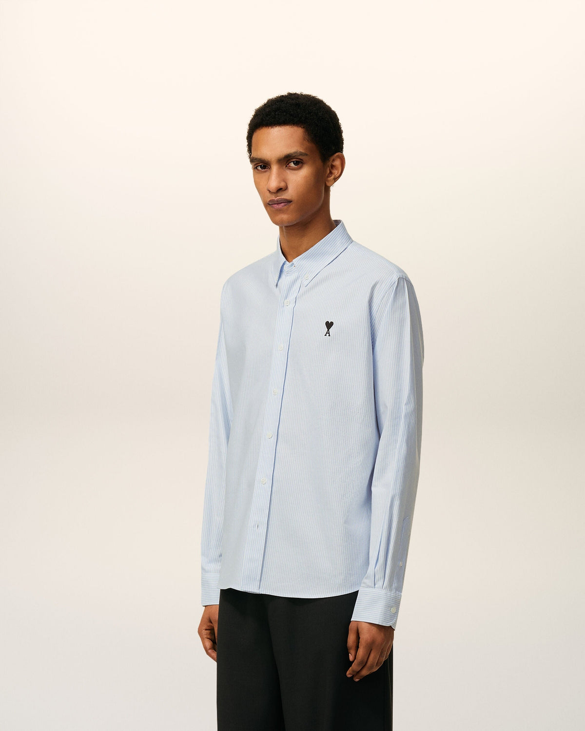 Branded  Button-Down Shirt in Striped