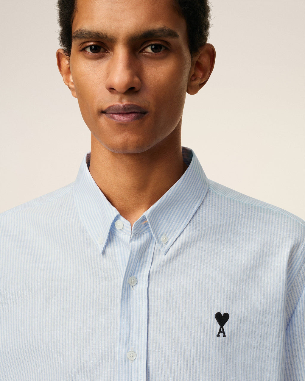 Branded  Button-Down Shirt in Striped