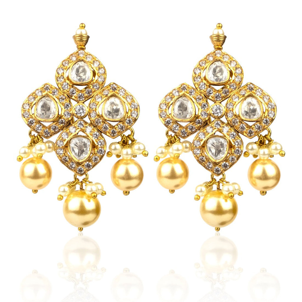 Elegant Kundan Pearl Choker Necklace Set with Matching Earrings