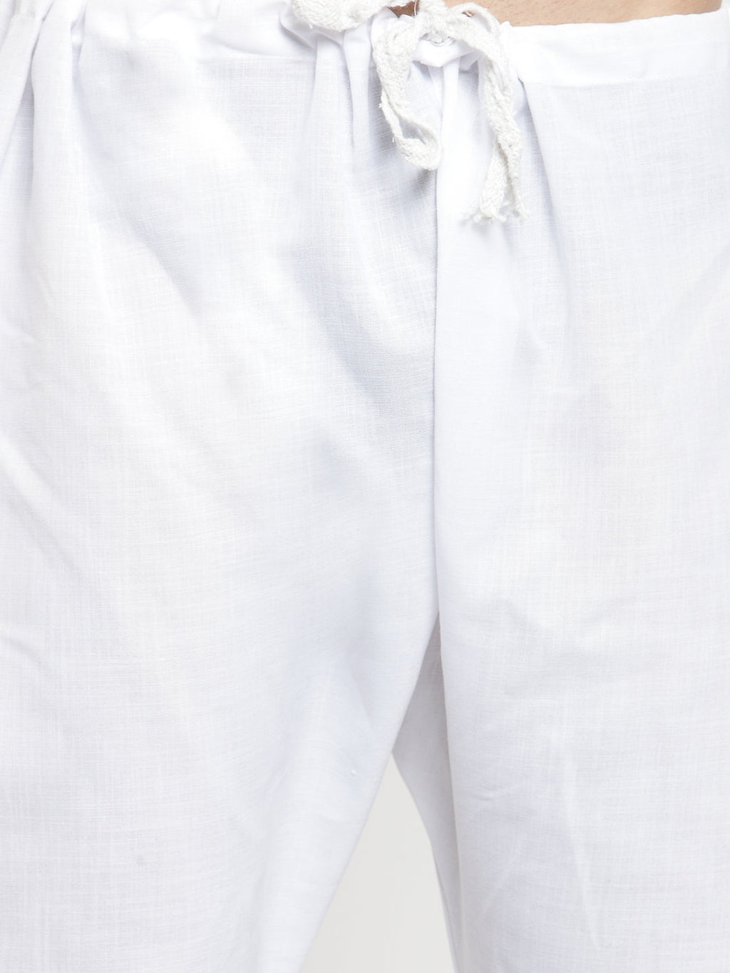 Grey Cotton Chikankari Lucknowi Jaal Embroidered Kurta with Aligarh Pajama For Men  by Treemoda
