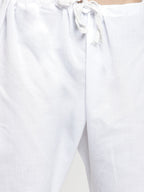 Grey Cotton Chikankari Lucknowi Jaal Embroidered Kurta with Aligarh Pajama For Men  by Treemoda
