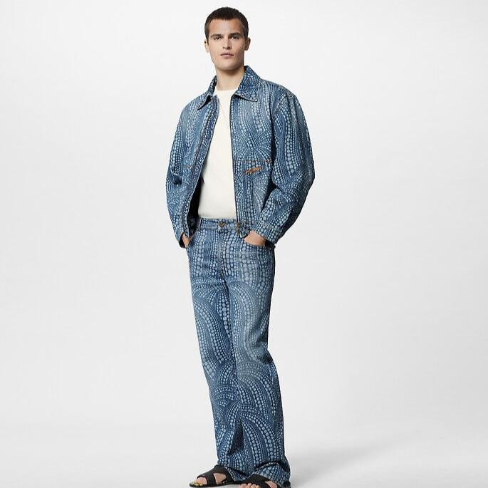 Luxury All Over Pumpkin Denim Blouson Pant and Jacket