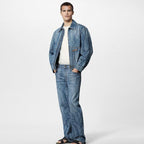 Luxury All Over Pumpkin Denim Blouson Pant and Jacket