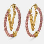 Premium Virtus Crystal Embellished Hoop Earrings
