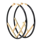 Fashion Circle F Shape Hoop Earrings
